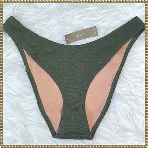 NWT J. Crew Hunter Green Textured Swim Bikini Bottoms Size Medium